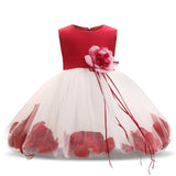 Baby Girls White Baptism Dress Newborn Princess Birthday Wear Toddler Flower Christening Ball Gown Kids Dresses for Girls 12 24M
