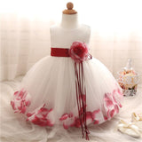 Baby Girls White Baptism Dress Newborn Princess Birthday Wear Toddler Flower Christening Ball Gown Kids Dresses for Girls 12 24M