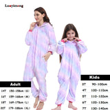 Boy Girl Pajamas Unicorn Winter Women Pajamas Cartoon Animal Pegasus Onesie Kigurumi Pyjamas Kids Hooded Baby Sleepwear Jumpsuit