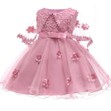 New Lace Girls Wedding Dress Baby Girls Christening Cotton Dresses for Party Baptism Kids 1 Year Baby Girl Birthday Dress