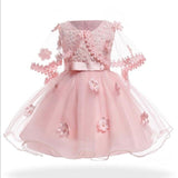 New Lace Girls Wedding Dress Baby Girls Christening Cotton Dresses for Party Baptism Kids 1 Year Baby Girl Birthday Dress