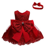 New Lace Girls Wedding Dress Baby Girls Christening Cotton Dresses for Party Baptism Kids 1 Year Baby Girl Birthday Dress