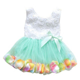 Kids Girls Sleeveless Princess Pageant Party Tutu Dresses Lace Bow Flower Tulle Dress New 0-4Y Baby Girl Clothes