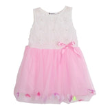 Kids Girls Sleeveless Princess Pageant Party Tutu Dresses Lace Bow Flower Tulle Dress New 0-4Y Baby Girl Clothes