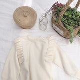 Baby Dresses For Girls Autumn Winter Long Sleeved Knit princess dress Lotus Leaf Collar Pocket Doll Dress Girls Baby Clothing