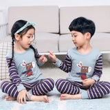 Kids Pajamas 2019 Autumn Girls Boys Sleepwear Nightwear Baby Infant Clothes Animal Cartoon Pajama Sets Cotton Children's Pyjamas