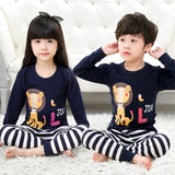Kids Pajamas 2019 Autumn Girls Boys Sleepwear Nightwear Baby Infant Clothes Animal Cartoon Pajama Sets Cotton Children's Pyjamas