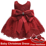 Infant Dress Christmas Baby Princess Party Dresses For Baby Girls Christening Dress 1 Year Birthday Dress Newborn Baby Clothes