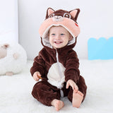 Baby Cartoon Romper Newborn Hooded Inflant Clothing Boy Girl Pajamas Animal Onesie Jumpsuit Pikachu Costume Flannel Baby Rompers