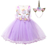 Unicorn Dress Infant Party Dress For Baby Girl 1 Year Birthday Dress Kids Baby Girls Christening Dress Newborn Carnival Costume