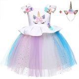 Unicorn Dress Infant Party Dress For Baby Girl 1 Year Birthday Dress Kids Baby Girls Christening Dress Newborn Carnival Costume