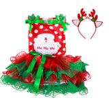 24M Christmas Gift Girls Dress Santa Claus Reindeer Party Costume Baby Girl Winter Snowman Red New Year Girl Children Clothing