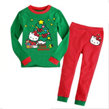 Christmas Children's Pajamas Set Girls Cotton New Years Sleepwear Set Long-sleeved Good Quality Print Cute Kids Pajamas Suit