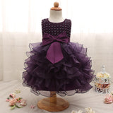 Cute Girl Infant Party Dress For 1 Year Baby Girl Birthday Frock Toddler Girl Christening Gown Baby Purple Dresses For Baptism