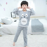 Kids Flannel Pajamas winter christmas pyjamas for children thick warm Long Sleeve Cute Sleepwear Set Girls Boys Casual home suit