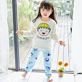 Kids Flannel Pajamas winter christmas pyjamas for children thick warm Long Sleeve Cute Sleepwear Set Girls Boys Casual home suit