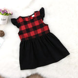 Princess Baby Girls Newborn Toddler Cotton Plaid Sleeveless Mini Dress Kids Summer Party Wedding Xmas Dresses Sundress Dresses