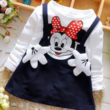 2019 New Summer Cotton Baby Girls Cartoon Long Sleeves Dress Children's Clothing Kids Princess Dresses Casual Clothes 0-2Years