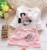 2019 New Summer Cotton Baby Girls Cartoon Long Sleeves Dress Children's Clothing Kids Princess Dresses Casual Clothes 0-2Years