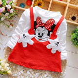 2019 New Summer Cotton Baby Girls Cartoon Long Sleeves Dress Children's Clothing Kids Princess Dresses Casual Clothes 0-2Years