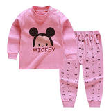 Children Casual Pajamas Clothing Set Boys & Girls Cartoon Sleepwear Suit Sets Kids Long-sleeved+Pant 2-Piece Cotton Pajamas Sets