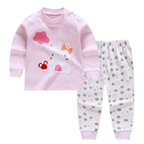 Children Casual Pajamas Clothing Set Boys & Girls Cartoon Sleepwear Suit Sets Kids Long-sleeved+Pant 2-Piece Cotton Pajamas Sets