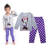 Minnie Cartoon Baby Girl Clothing Sets Cute Printing Long Sleeve T shirt + Casual Pant 2PCS Pajama Sets Kids Girl Sleepwear