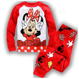 Minnie Cartoon Baby Girl Clothing Sets Cute Printing Long Sleeve T shirt + Casual Pant 2PCS Pajama Sets Kids Girl Sleepwear