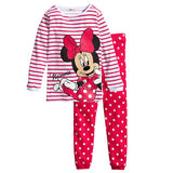 Minnie Cartoon Baby Girl Clothing Sets Cute Printing Long Sleeve T shirt + Casual Pant 2PCS Pajama Sets Kids Girl Sleepwear