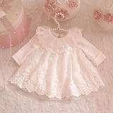 Girls Autumn Dresses Princess Wedding Ball Gown Dress Baby Girl Birthday Baptism Princess Lace Dress 0-24 Month