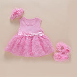 New Born Baby Girls Infant Dress&clothes Summer Kids Party Birthday Outfits 1-2years Shoes Set Christening Gown Baby Jurk Zomer