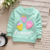2017 New Spring Kids T-Shirt Baby Girls Long Sleeve Shirts Tops Baby Clothes Cute Candy Bow Girls Blouse 6-24months