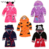 Yilaku Children's Robes Boys Girls Cartoon Sleepwear Kids Pajamas Bathrobes Kids Hooded Baby Robes For 2-6 Y CF534