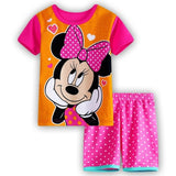 Kids Boys Girls Clothes Baby Pajamas Summer Short Sleeved Set Cartoon Spiderman Minnie Lackey Children's Sleepwear