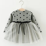 Baby Dresses For Girls Autumn Winter Long Sleeved Knit princess dress Lotus Leaf Collar Pocket Doll Dress Girls Baby Clothing