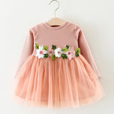 Baby Dresses For Girls Autumn Winter Long Sleeved Knit princess dress Lotus Leaf Collar Pocket Doll Dress Girls Baby Clothing