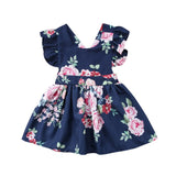 2018 Fashion Toddler Kids Baby Girls Clothes Flower Backless Party Pageant Tutu Gown Dress Sundress Children Clothing