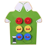 Kids Montessori Educational Toys Children Wooden Beads Lacing Board Toys Toddler Sew On Buttons Early Education Teaching Puzzle