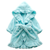 Children Flannel Bathrobe Kids Girl Coral Fleece Pajamas Sleepwear Baby Winter Hooded Towel Robes Toddler Pyjamas Warm Nightgown