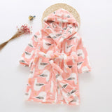 2019 New Soft Children's Robes for 2-6 Years Baby Kids Pajamas Boys Girls Cartoon Sleepwear Bathrobes Kids Hooded Baby Robes