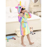 Retail Baby Animal Bathrobe For Boys Girls Home Clothes Unicorn Pattern Hooded Towel Beach Kids Sleepwear Children Clothes YUPAO