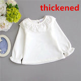 Newborn Baby Boy White T Shirt Infant Kids Girls Long Sleeved Cotton Blouse Tops Tee Shirts Baby White Ruffle Toddler Colthes