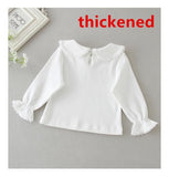 Newborn Baby Boy White T Shirt Infant Kids Girls Long Sleeved Cotton Blouse Tops Tee Shirts Baby White Ruffle Toddler Colthes