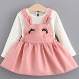 Dot Princess Baby Girl Dress Party Birthday Dress 2019 Spring baby Girls Clothing Suits Knitted Shirts Strap Ruffle Dresses