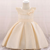 NewBorn Beaded Pleated Tutu Baby Girls Dresses Lovely Party Birthday Princess Dress Girls Baptism Evening Summer Dress L1905XZ