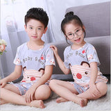 2017 children pajamas set kids baby girl boys cartoon casual clothing costume short sleeve children sleepwear pajamas sets