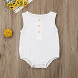 0-24M Newborn Cotton Linen Romper Baby Boy Girl Sleeveless Solid Romper Infant Toddler Outfit Sunsuit Clothes