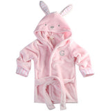 Cartoon Animal Baby Boys Girls Nightwear Hooded Bathrobe Bath Towel Bath Cute Terry Bathing Robe Sleepwear