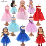 Wedding&Party Tube Top Dress+Boutonniere+Wreath Fit 18 Inch American&43 CM Baby Doll Clothes Accessories,Girl's,Generation,Gift