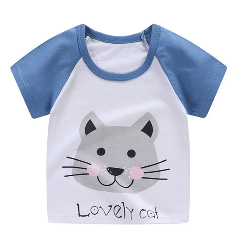 Summer Baby Boys T Shirt Cartoon Print Short Sleeve Newborn Girls T-shirts Cotton Infant T-shirt Casual Tee Tops Boy Shirt